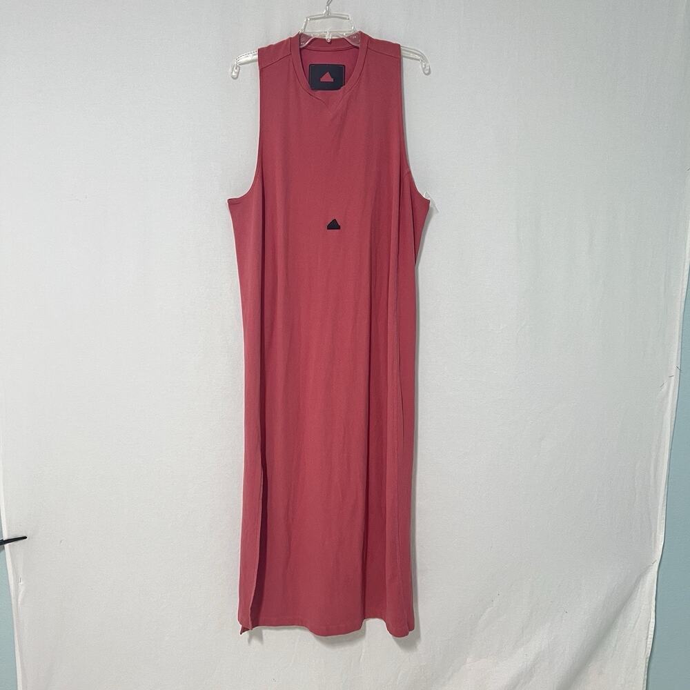 Adidas Women Rib Racerback Maxi Dress XL Modern Versatile Casual Fashion Pink - Picture 3 of 16